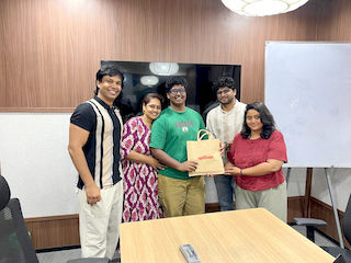 upGrad Hyderabad Somajiguda office - student and parents with the counselling team after their study abroad session